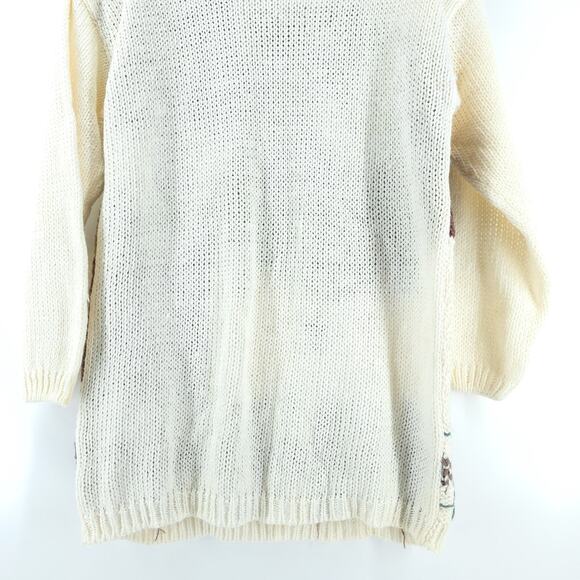 Vtg Deadstock Cottagecore Y2K Shennanigan's Hand Knit 3D Heritage Floral Tunic L - Picture 12 of 16